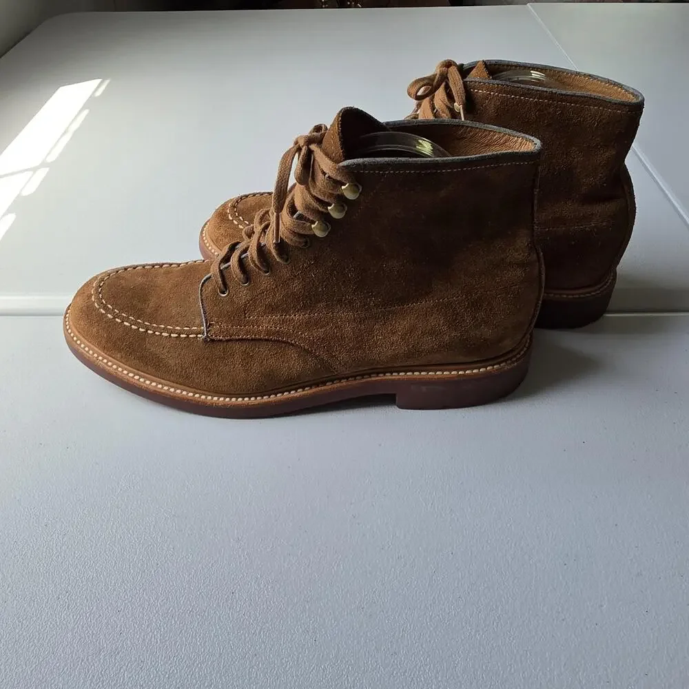 J Crew Kenton Pacer Suede Chukka Boots Mens 9.5 Brown Moc Toe Lug Sole Lace Up